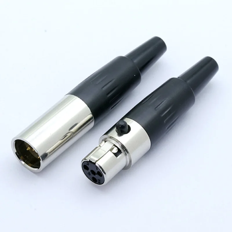 1 комплект Mini XLR plug& jack, Mini авиационный разъем, 3 4 5 контактов, цинковый сплав+ медные контакты, для микрофона аудио-видео подключения