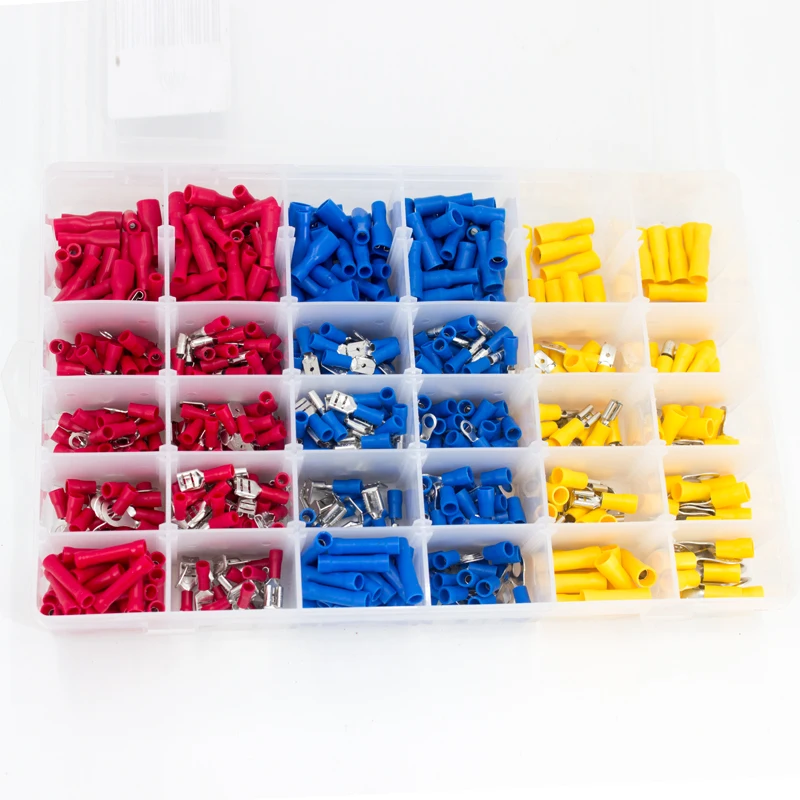480 шт. различные обжимные клеммы Стыковая лопата/пуля/Кольцо/Изолированные