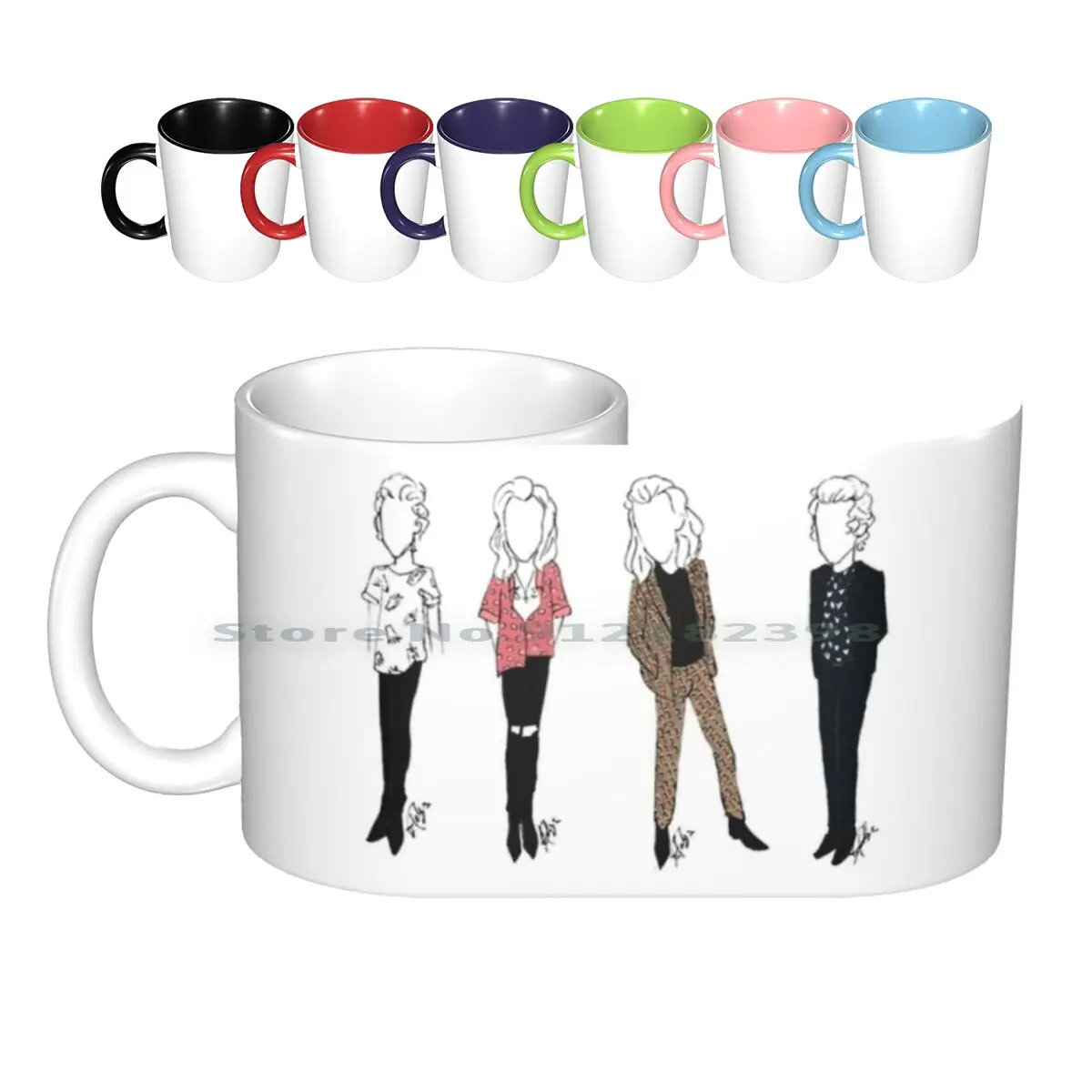 

Гарри наряд, керамические кружки, кофейные чашки, Кружка для молока и чая, односторонний веер, художественный веер Aelysart Aelys, модная одежда, вс...