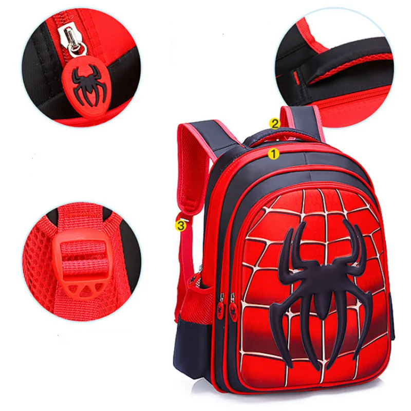 MARVEL Captain America Children 3D Cute Spiderman Design Backpack boys Primary school bag kids Kindergarten backpack Mochila