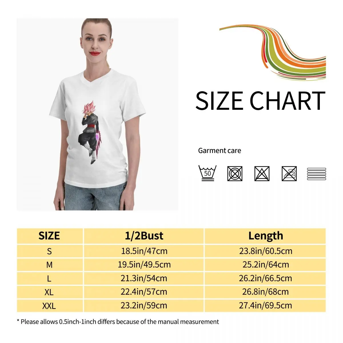 

Anime Fans Goku 20 womens Tee fashion V-neck T-shirt with short sleeves
