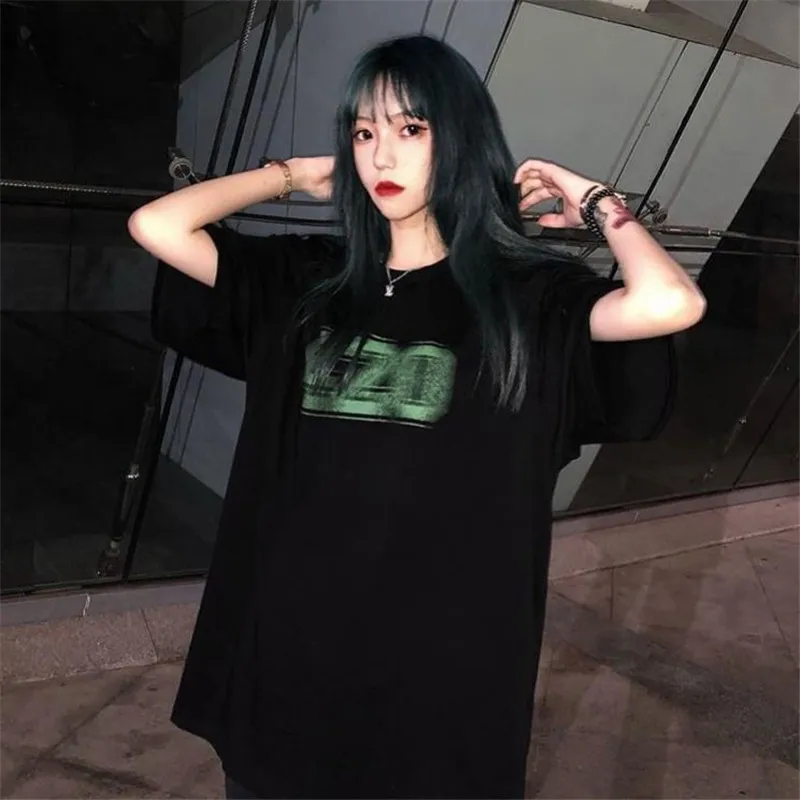 

Летние свитшоты, черные забавные новые женские и мужские футболки, корейские футболки с коротким рукавом для пары, Женская толстовка 2020, топ...