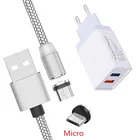 Магнитный зарядный кабель Micro USB QC 3,0, быстрое зарядное устройство для Samsung A6 A7 2018 Huawei Y5 Y6 Y7 2019 Honor 7A 8A 8X Redmi 6 4X Note 5