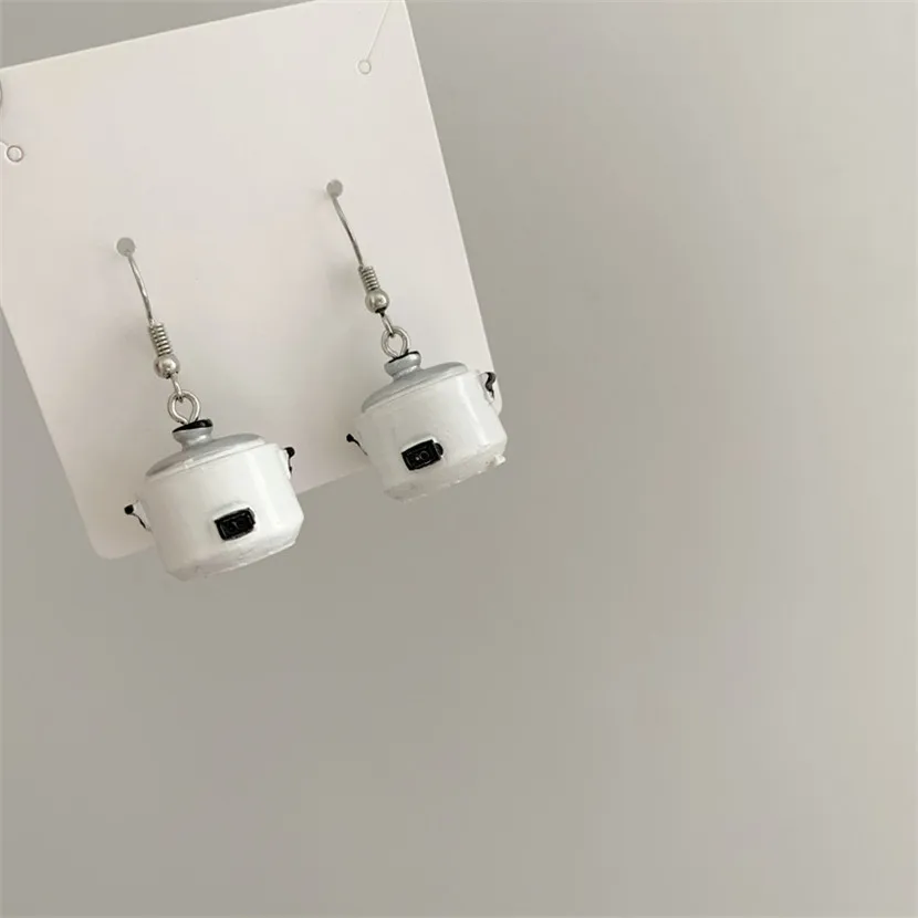

New Arrival Different Earrings New Year's Accessories For Women Small Cute Earring Korean Mini Rice Cooker Ear Rings Wholesale