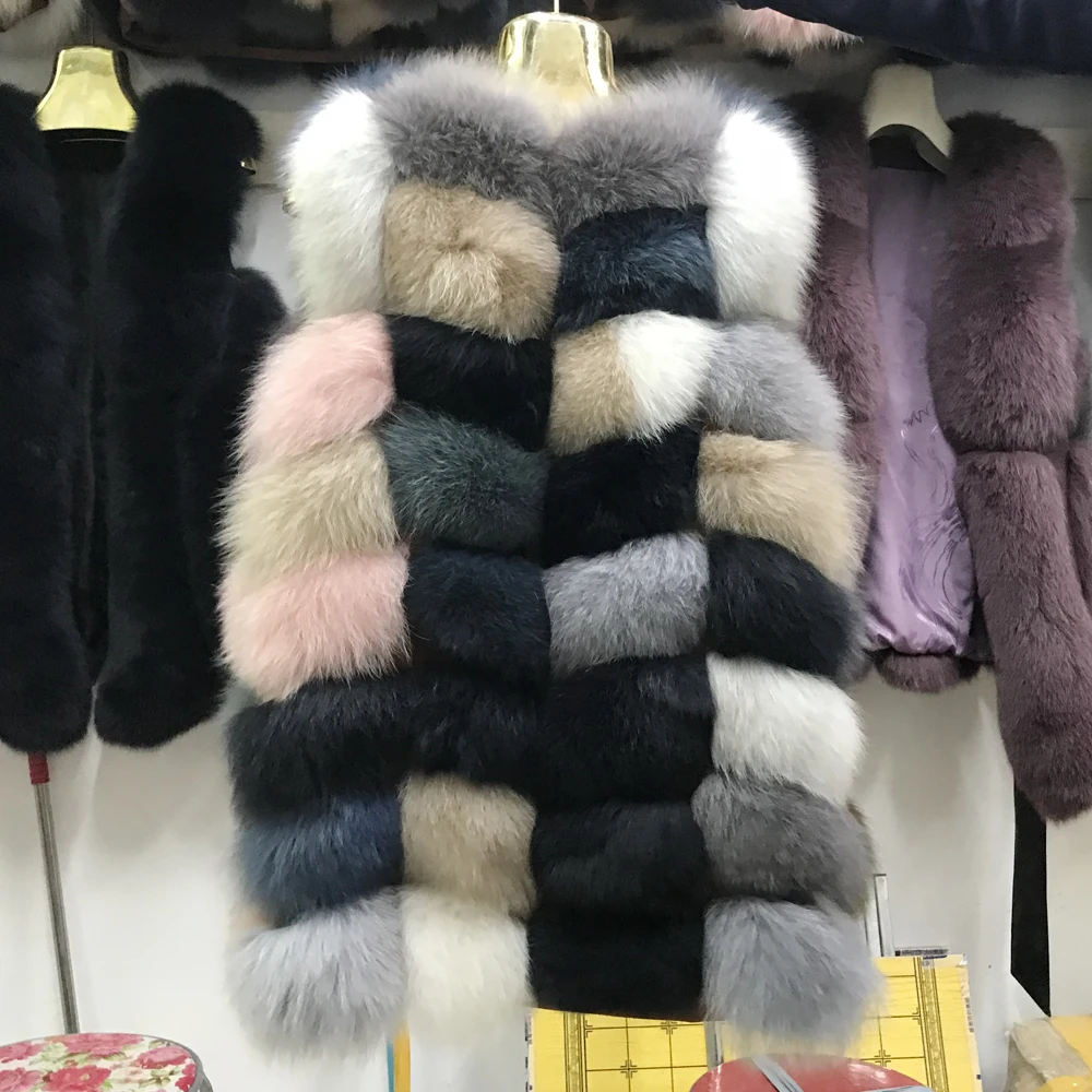Hot Sell Winter Russian Women Genuine Fox Fur Vests Warm Fluffy Natural Coloful Vest Ladies Fashion Real Gilet | Женская одежда