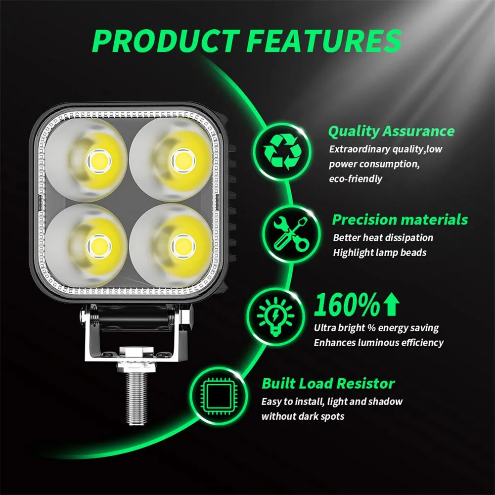 

1 Pcs LED Light 12V-60V DC 12W 3inch 4pcs Epistar LED 6500K (Cool White)