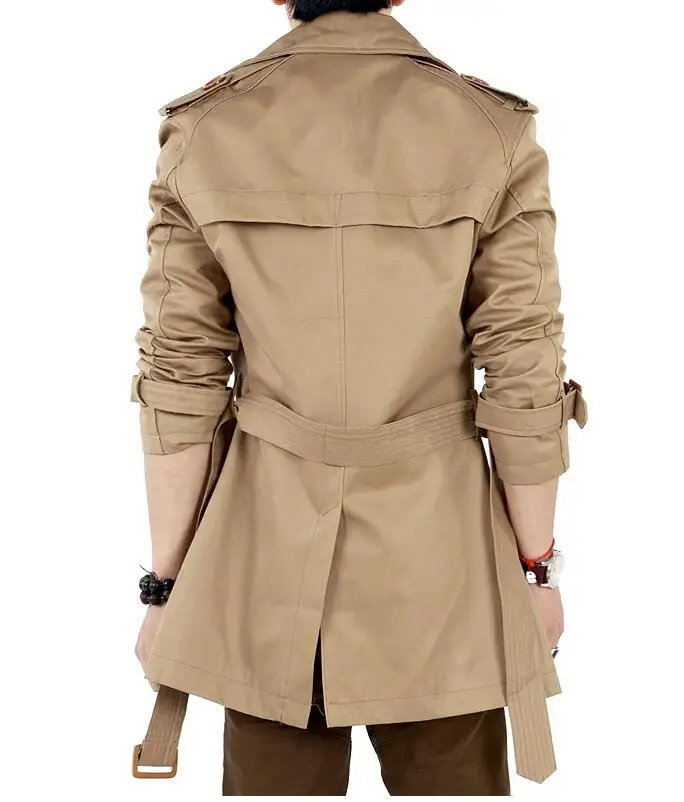 Тренчкот мужской деловой с отложным воротником брендовый Повседневный