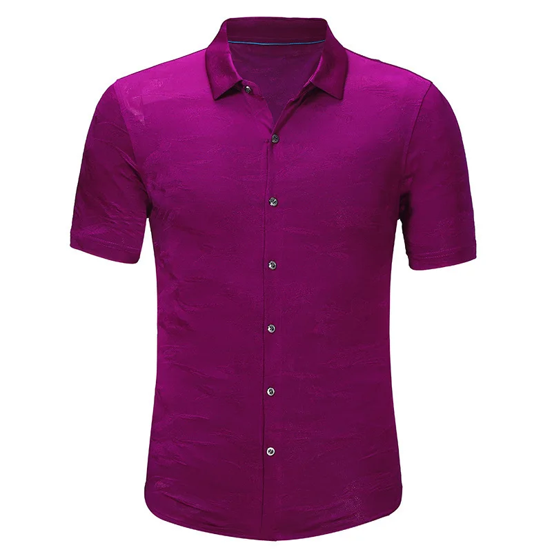 Рубашка мужская летняя с коротким рукавом 2020 шелковая 100% | Мужская одежда