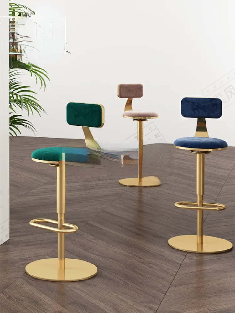 

Nordicos de oro Bar taburete de Bar silla Регулируемый на высоту подъемник с высокой посадкой giratoria taburete Round Do для barra