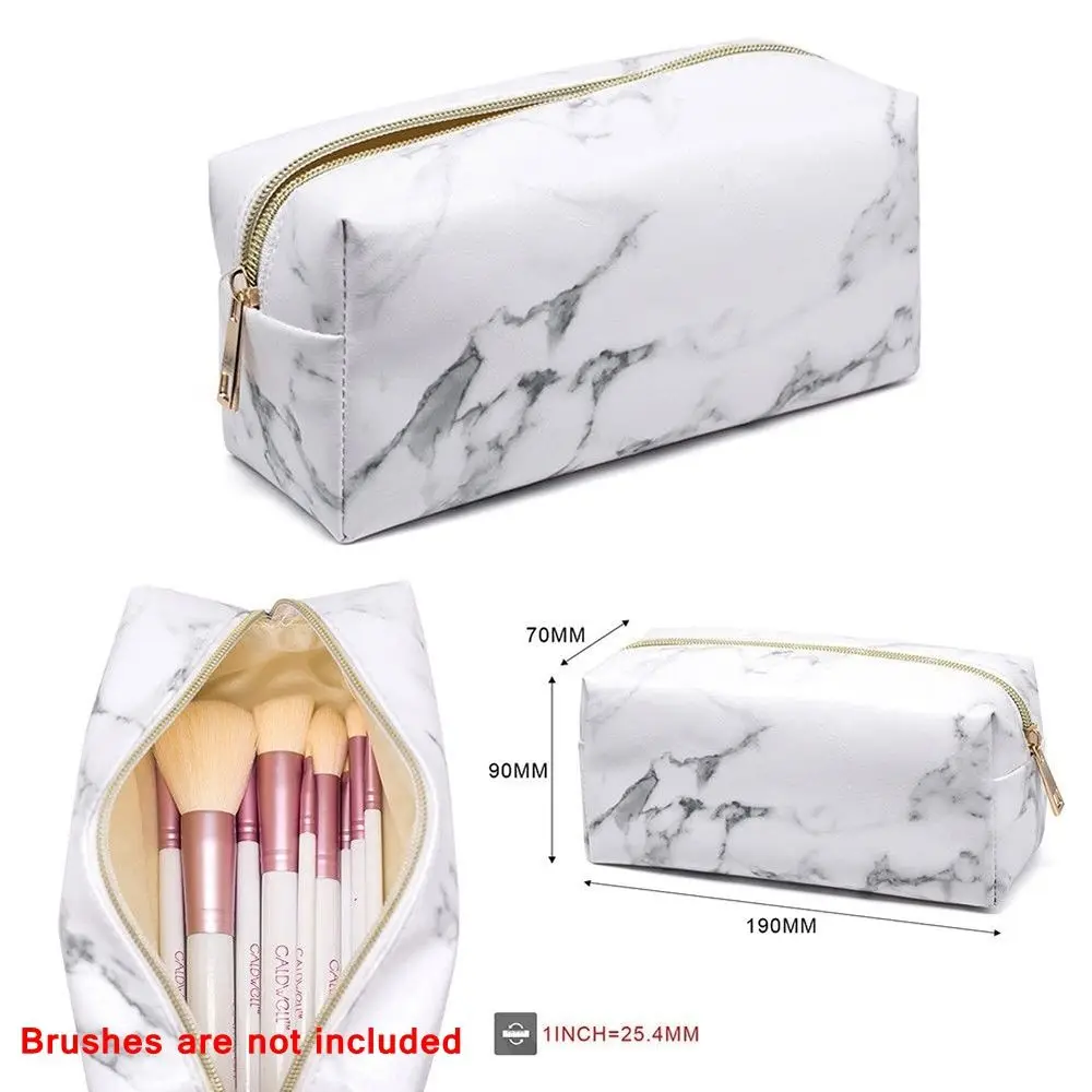 

Unisex Purse Beauty Cosmetic Travel Pencil Stationery Toiletry Storage Case Marble Makeup Bag