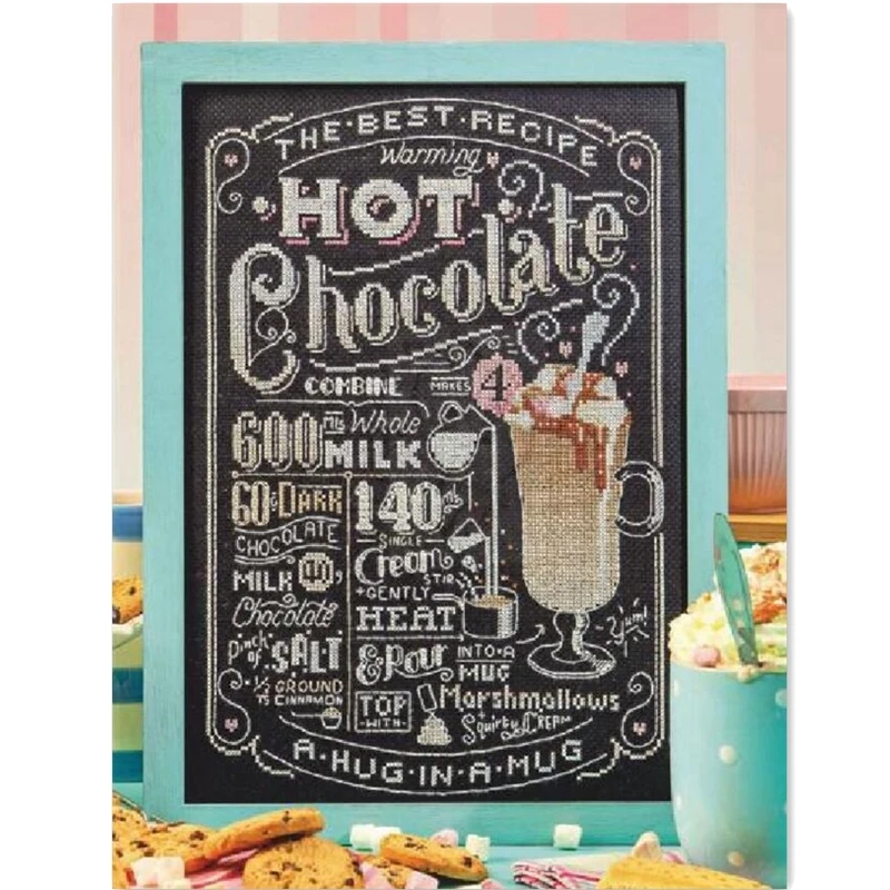 

Наборы для вышивки крестиком Hot Drink, черный тканевый хлопковый Набор для вышивки крестиком с рисунком картины 18 карат 14 карат 11 карат, Набор д...