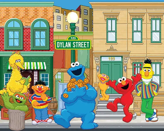 Виниловый фон для студийной фотосъемки Elmo 7x5 футов с изображением Улица Сезам в