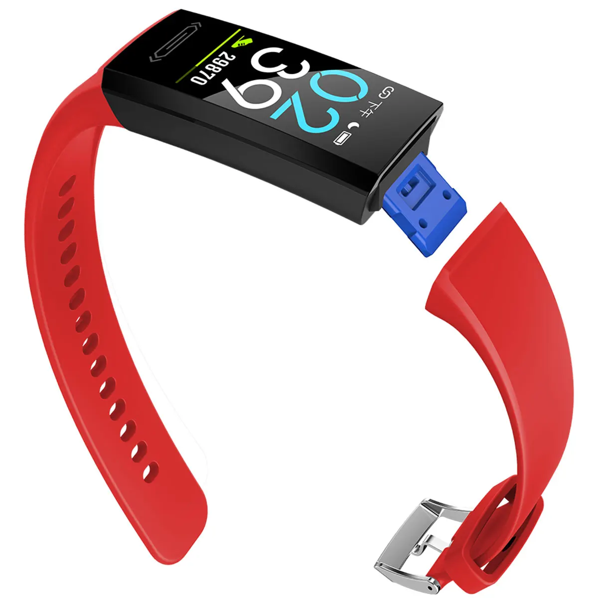 

V100S Smart Band Color Screen Bracelet Heart Rate Measuring Temperature Fitness Tracker Bluetooth 5.0 Waterproof IP68 Smartband