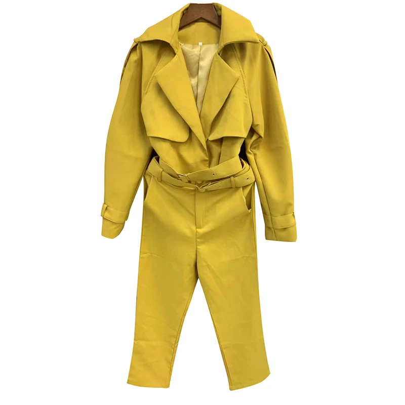 Женские брюки набор высокая уличная короткая куртка пальто и с высокой талией