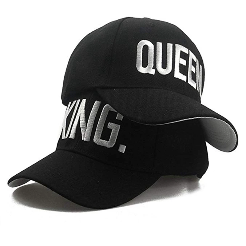 

2PCS KING QUEEN Baseball Cap Snapback Men Women Visor Caps Dad Bone White Black Couple Lover Hip Hop Sport Gorras Casquette Hats