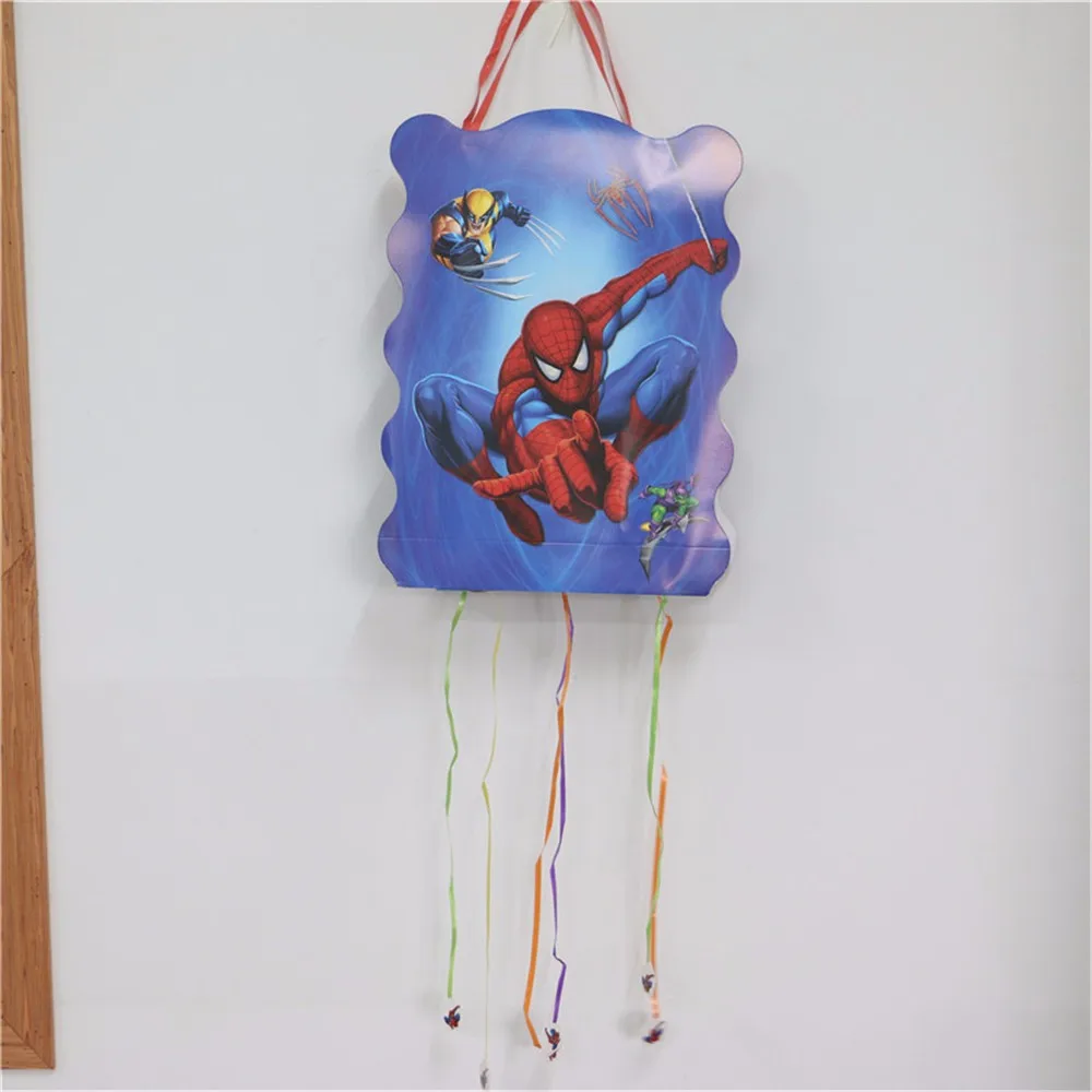 

1set The Avengers Spiderman Paper Folding Pinata Disposable Theme Girls Boys Birthday Party Supplies Baby Shower Birthday Favors