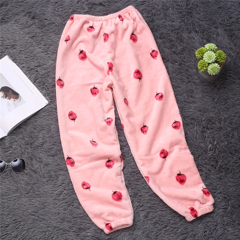 

Ladies Coral Fleece Sleep Bottoms Fairy Warm Pants Flannel comfortable Extended Thicken Lazy Home Pants SK009
