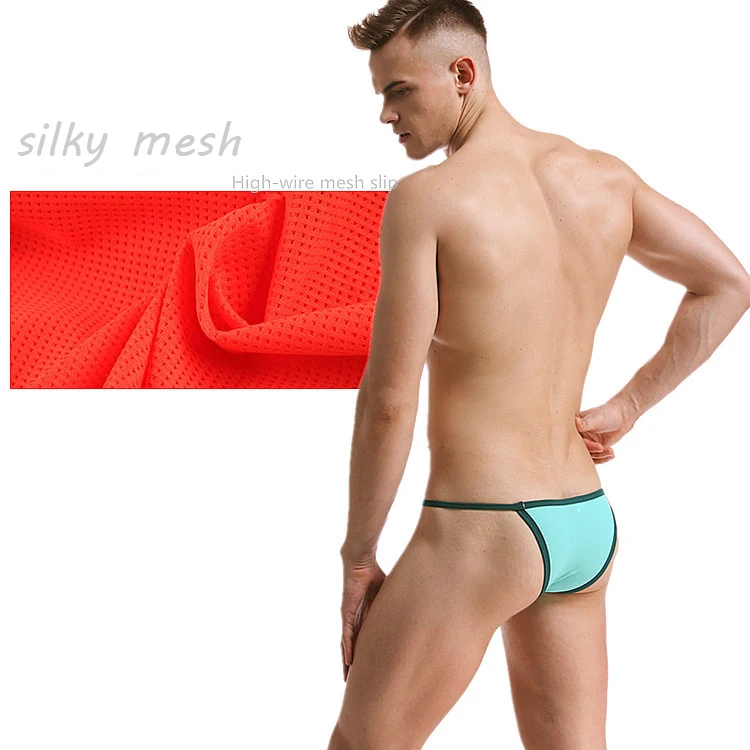 Гей Трусы нижнее белье для мужчин дышащие сетчатые трусы сексуальные стринги
