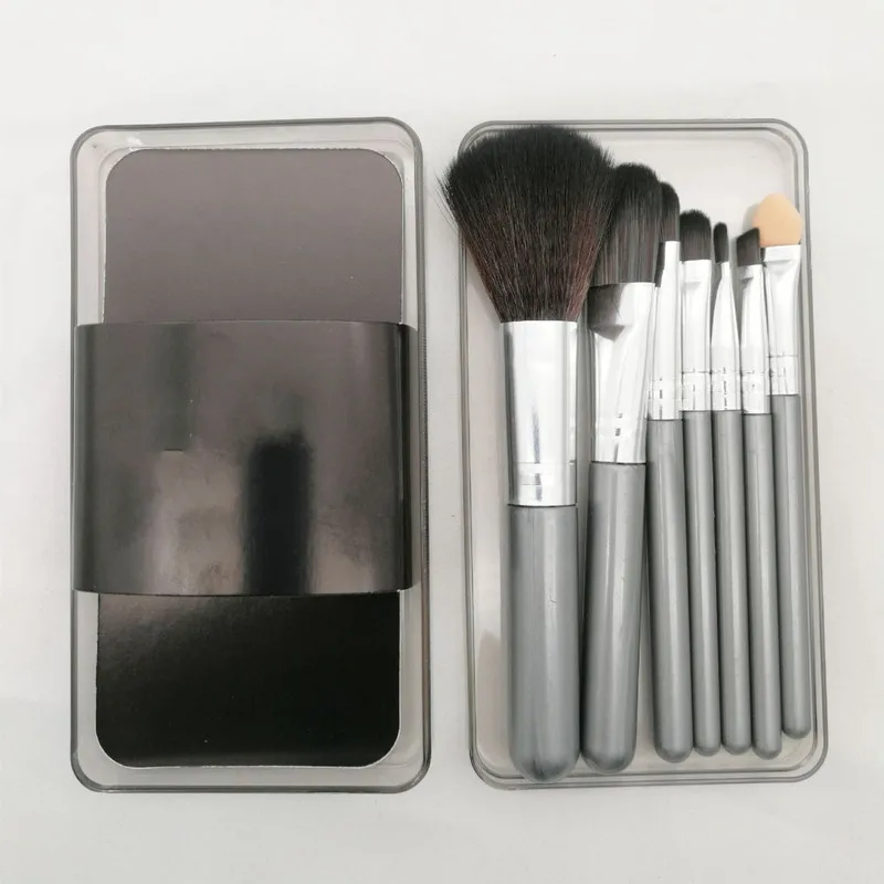 7 шт. набор кистей для макияжа тени век основы пудры подводки глаз женские кисти