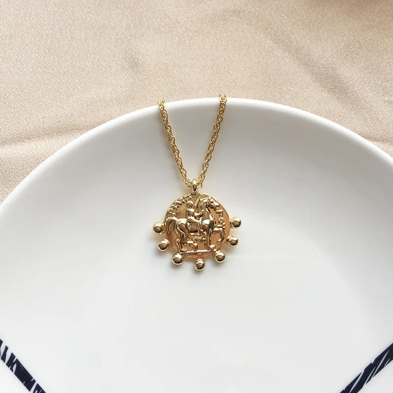 Ожерелья и серьги-подвески в европейском американском стиле с монетами комплект