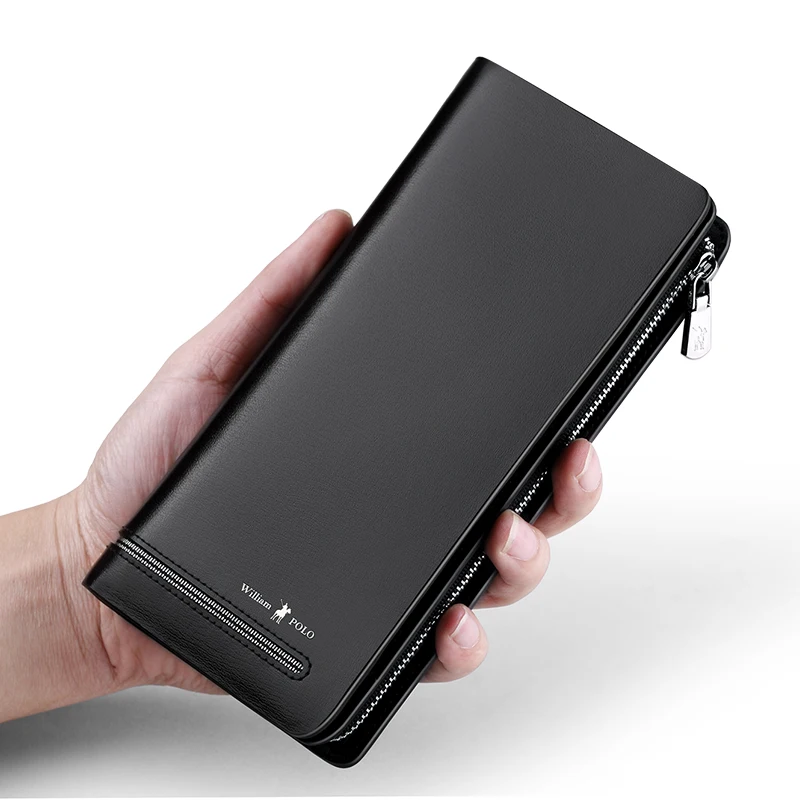 Сумка для карт WILLIAMPO Мужская кожаная с несколькими отделениями противоугонная