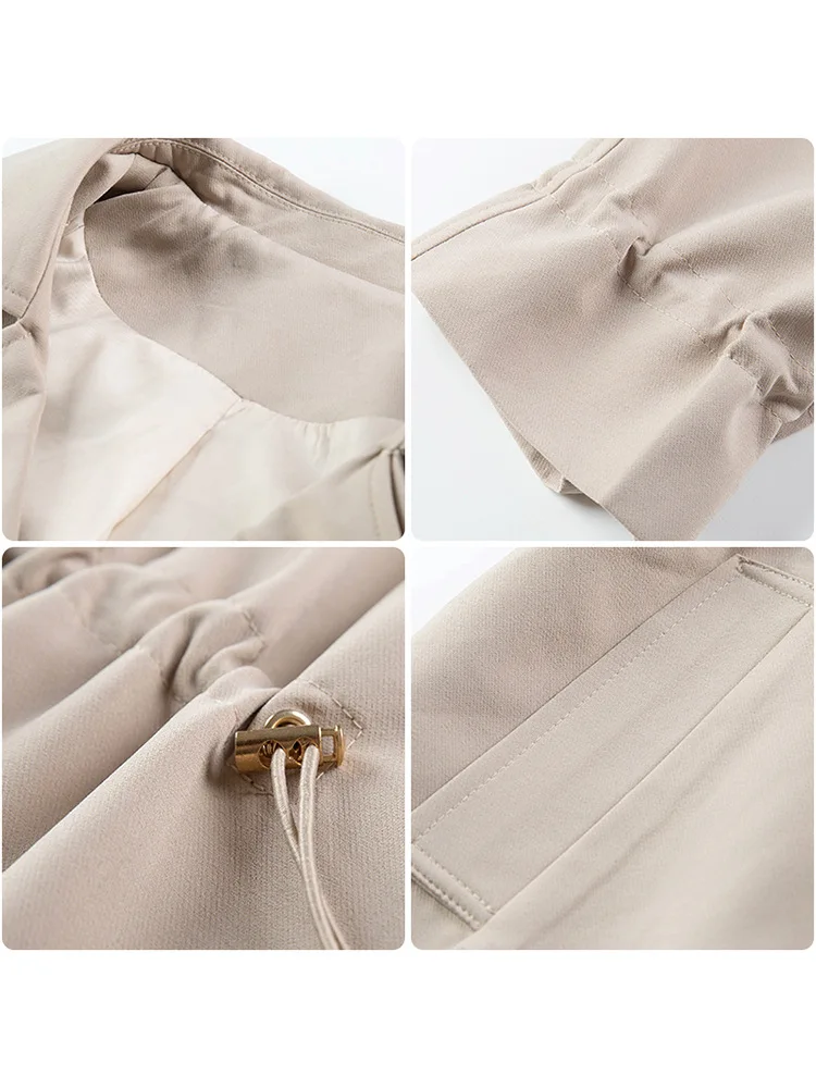 

Large size women's mid-length windbreaker women's 2021 spring new fat mm jacket casual Hepburn style temperament coat jacket