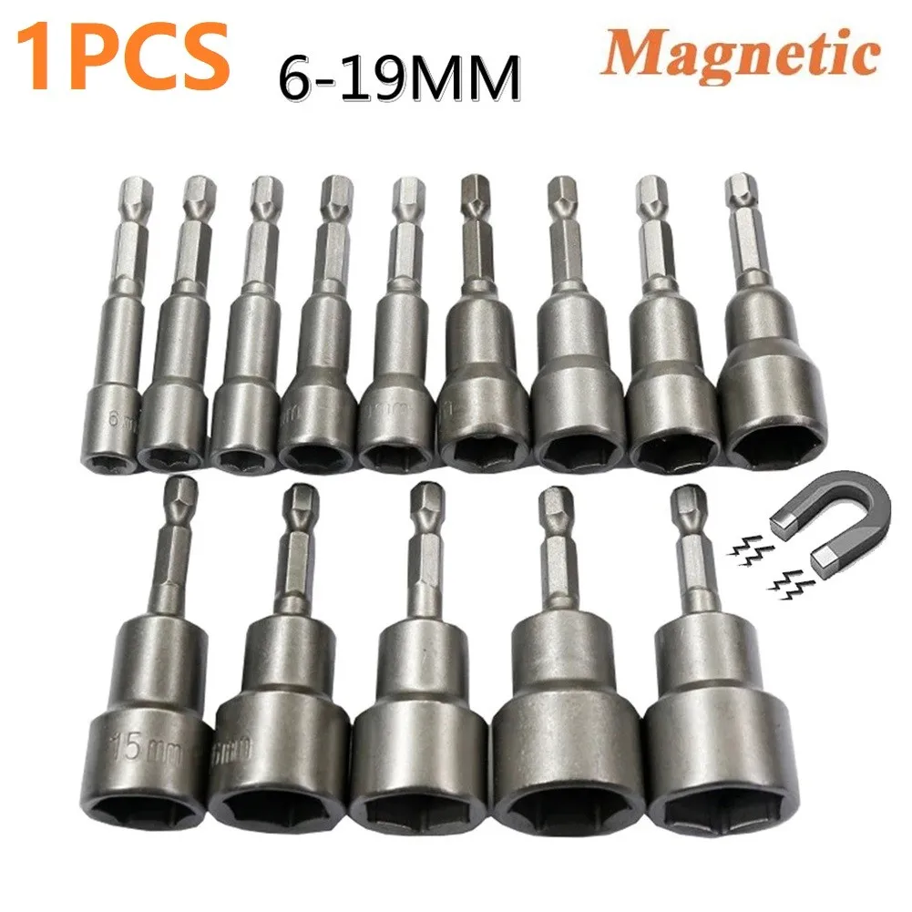 

6-19mm Chrome Vanadium Steel Socket Adapter Set Hex Drive Magnetic Sockets Impact Nut Bolt Drill Bits Bar Set Power Tools