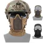 Тактическая Маска для лица с Пейнтбольный головные уборы маска с металлической сеткой для съемки Охотничий Тактический военный защитный шлем уход за кожей лица вкладыш Кепки