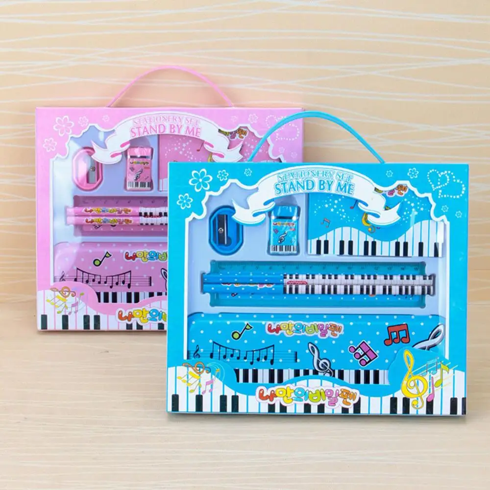 Музыкальный фотокарандаш линейка точилка для наушников 7 в 1 набор канцелярских