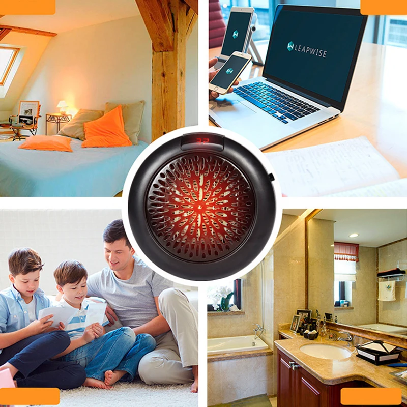 

Portable Heater Household Home Plug In Small Heater with Remote Control Office Dorm Heating NIN668