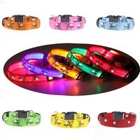 cartoon led dog collar anti lost waterproof usb charging avoid car accident collar for dogs collars led supplies pet products