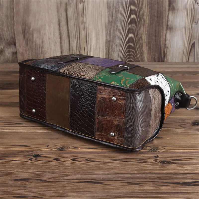 Nesitu Unique Fashion Bohemia Large Roomy A4 Genuine Leather Women Handbags Briefcase Female Shoulder Messenger Bags Totes M090 | Багаж и