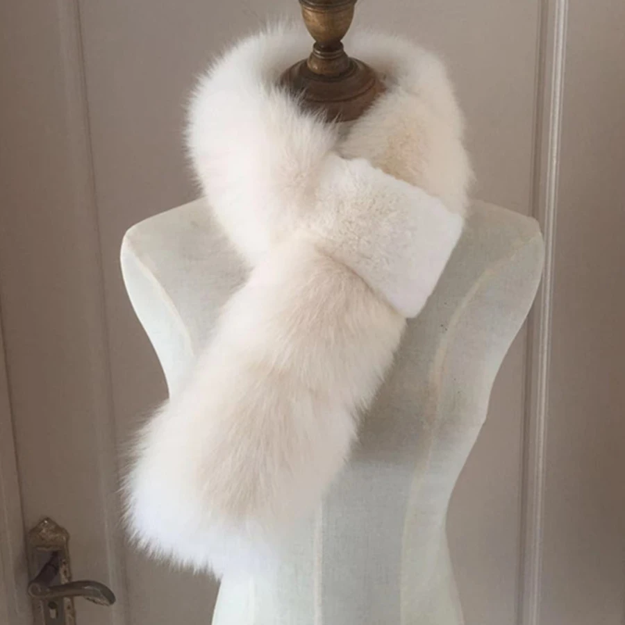 

Fur Scarf Shawl Women Winter Warm100% Natural Fur Neckerchief Good Quality Fur Muffler