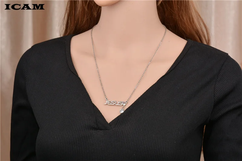 ICAM Новое модное ожерелье с подвеской в виде монеты из нержавеющей стали для