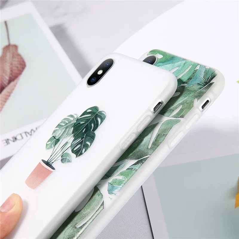 Прозрачный чехол iPWSOO для телефона с растениями в горшке iPhone 11 Pro Max X XS XR Xs
