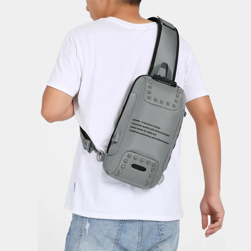 Сумка-мессенджер OZUKO мужская с защитой от кражи Модный Многофункциональный