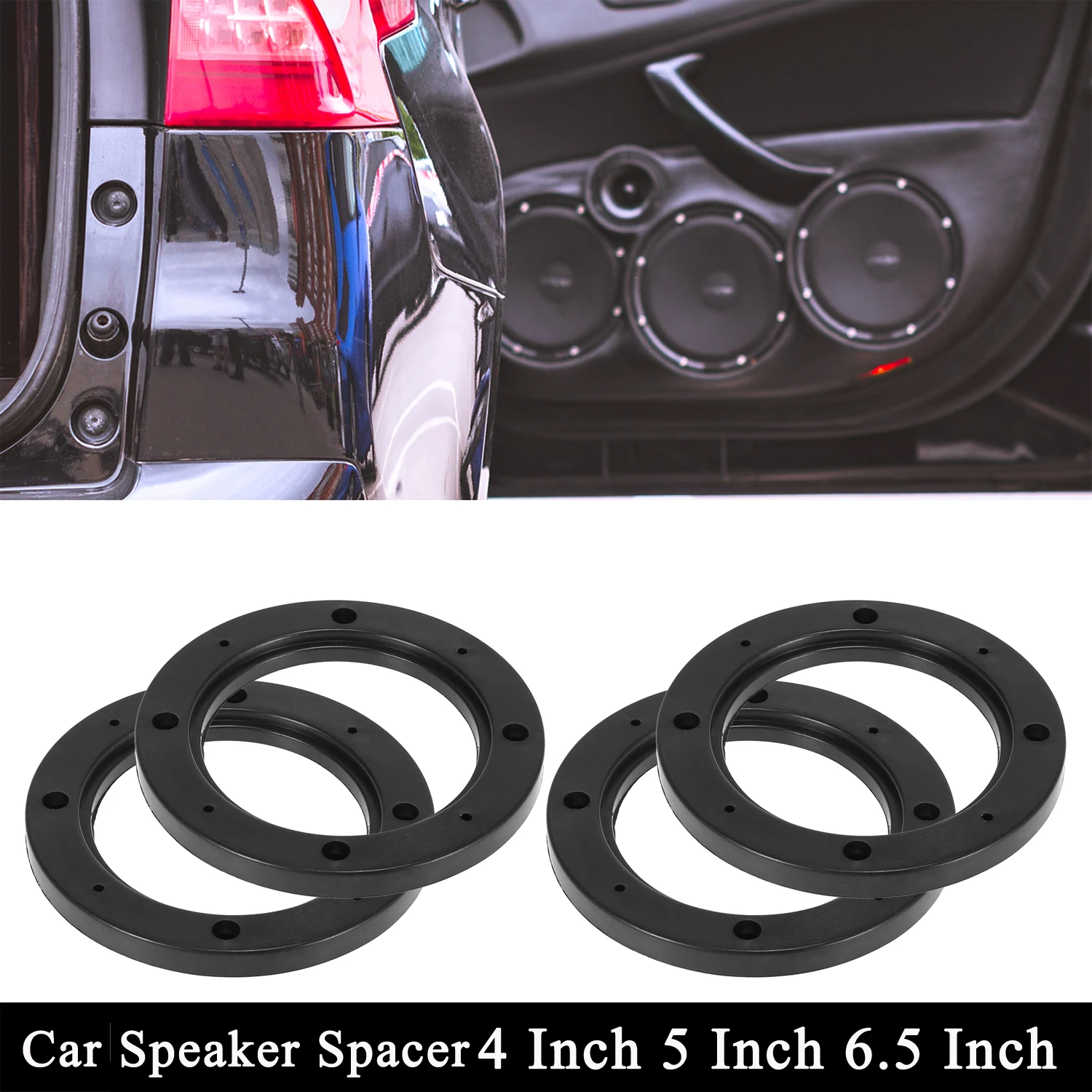 Uxcell 4pcs 4 Inch Car Black Hollow Universal Speaker Spacer