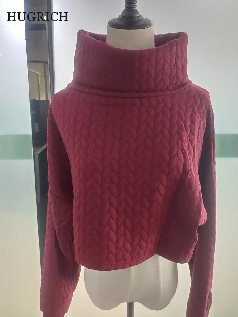 Tracksuits 2 Piece Sets Autumn Women Bandage Suit Long Sleeve Turtleneck Short Top+High Waist Casual Pants Comfortable |
