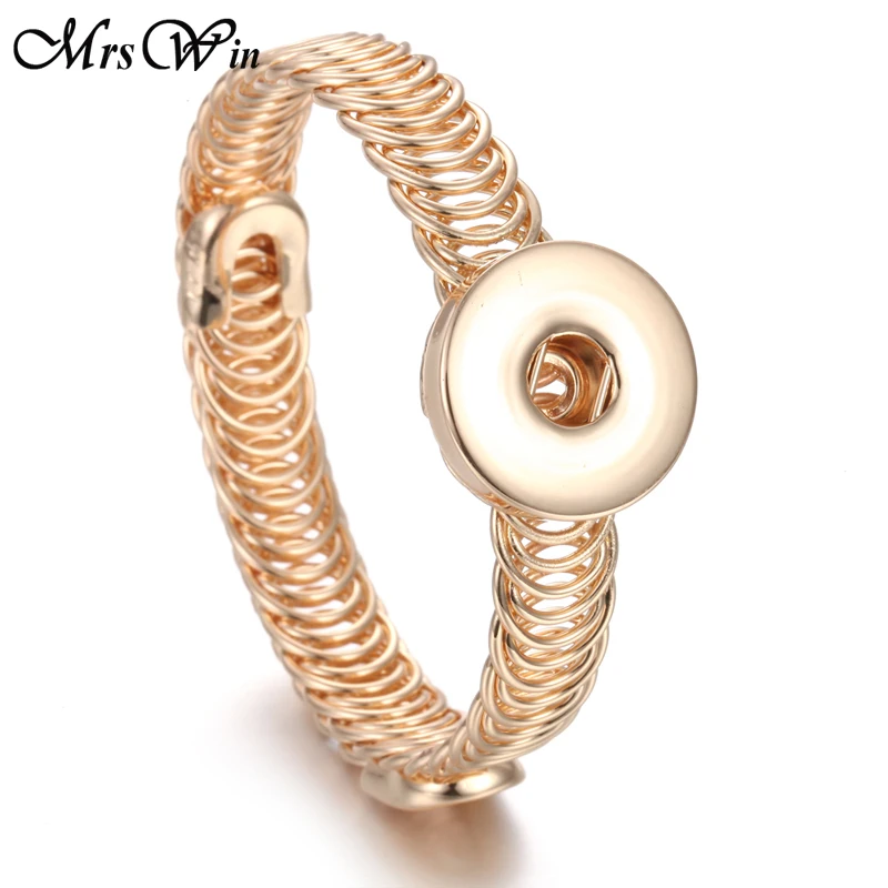 Новинка 18 мм металлическая кнопка регулируемый браслет на запястье размер