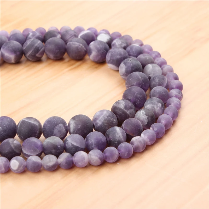 

Natural Amethyst 6/8/10/12mmBeadRoundBeadSpacerJewelryBeadLooseBeadsForJewelryMakingDIYBracelet