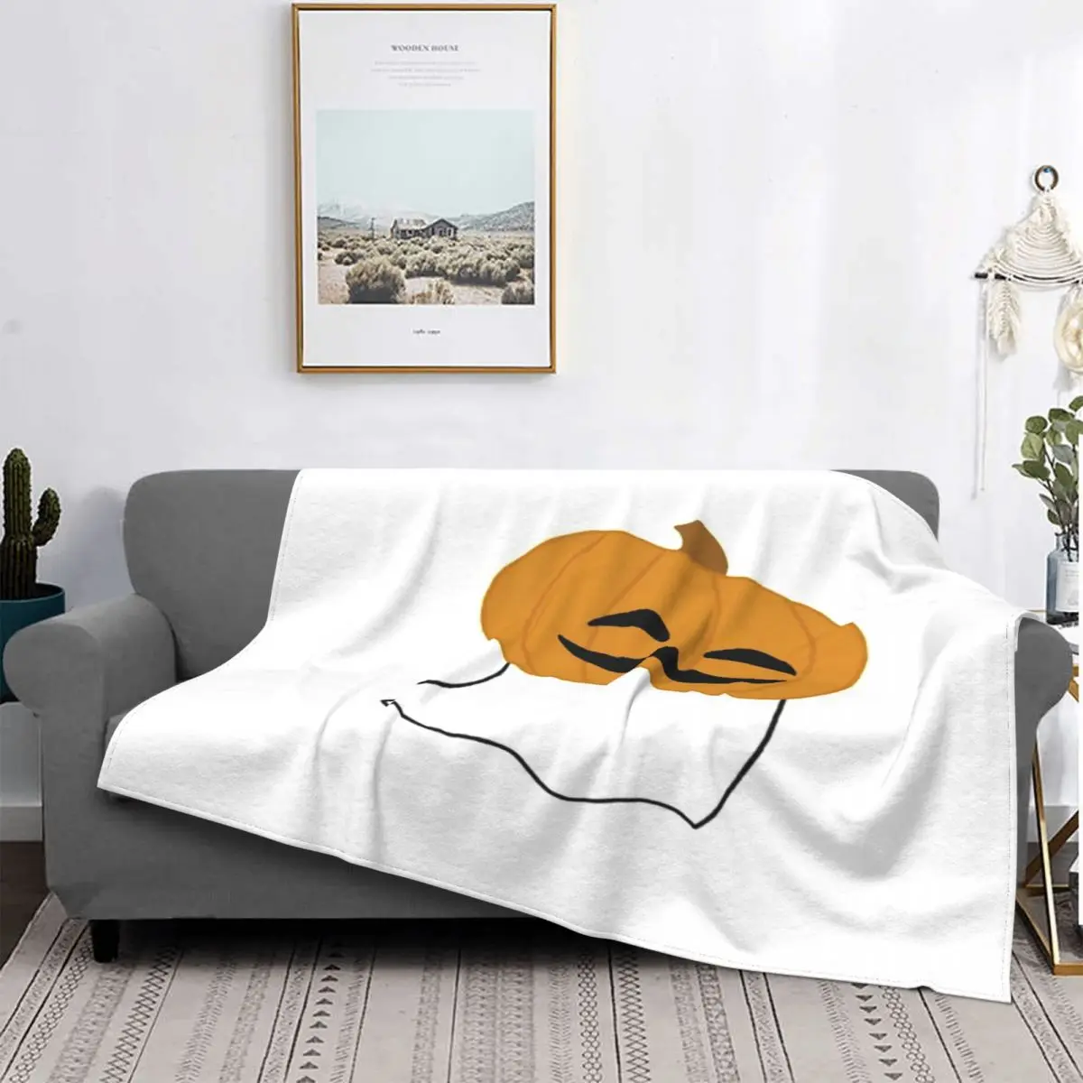 

Manta fantasma de calabaza, colcha a cuadros para cama, sofa, funda de muselina, manta para los Los