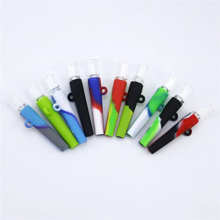 Силиконовая стеклянная трубка для табака Удобная курительная травяная сигарета