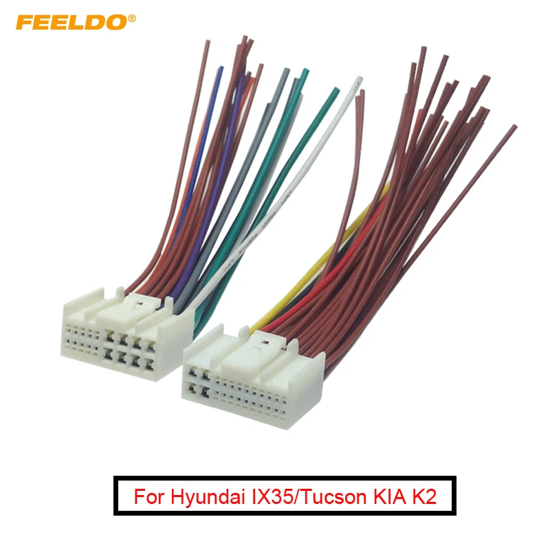 Кабель питания FEELDO 24pin + 18pin для автомобильного аудио радио ISO Hyundai IX35/Tucson KIA
