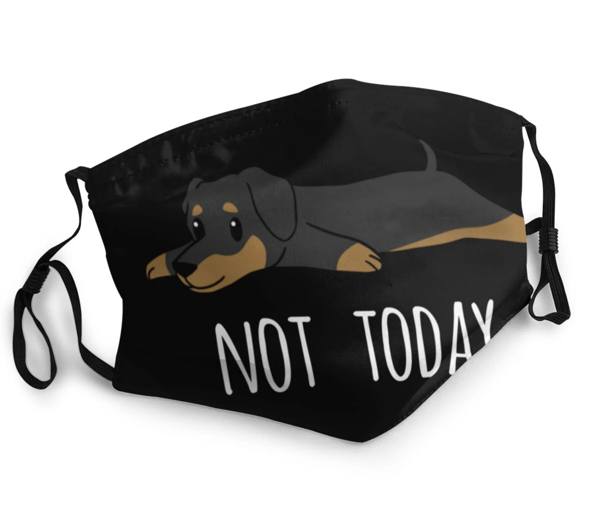 

Not Today! Doxie Dachshund Mouth Covering Washable Reusable Fabric Face Mask with Filter