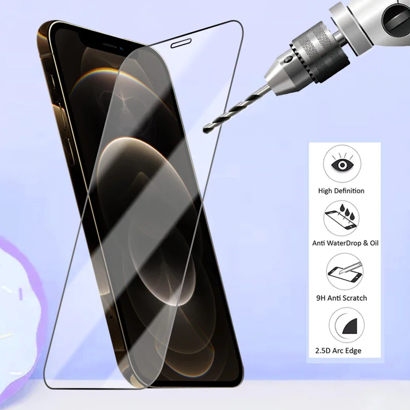 3 шт.! Закаленное стекло 9H для iPhone 12 Pro Max Mini SE 2020 Защита экрана 11 XS 7 8 6 6S Plus X XR 5 5S |