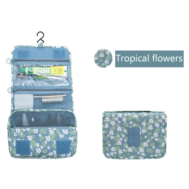 Flower OLAGB, высокое качество, женская и Мужская Большая водонепроницаемая сумка для макияжа, женская сумка для туалетных принадлежностей, мужская дорожная косметичка Z130 - Цвет: Flower