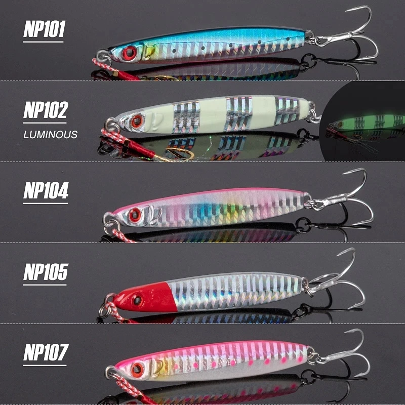 

Noeby 5pcs 40g jigging fishing lure spoon metal bait bass tuna lures jig lead minnow pesca tackle jerkbait