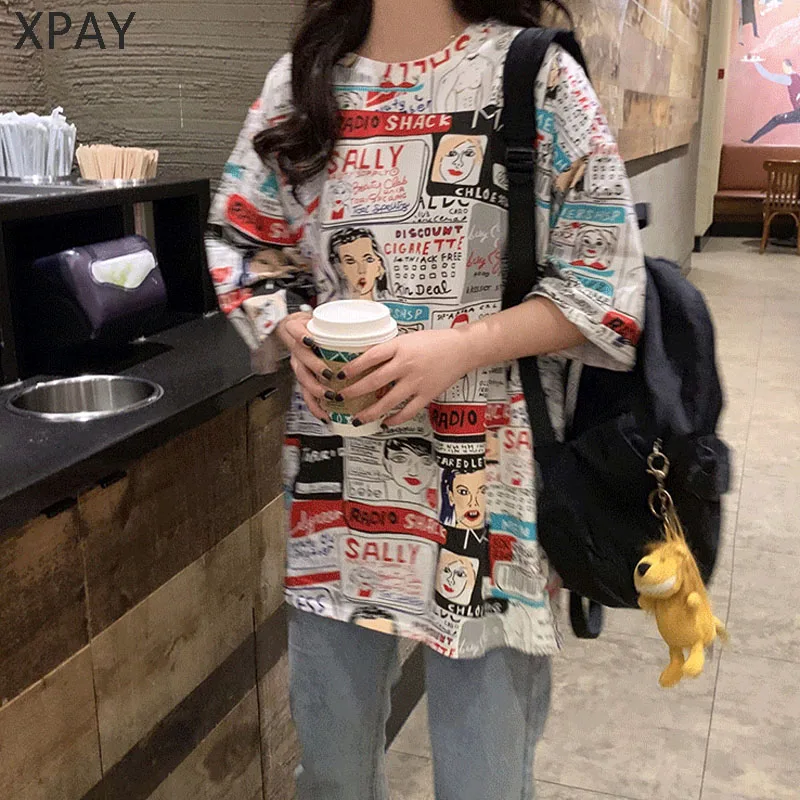 2020 лето печатных свободные толстовки с круглым вырезом длинными рукавами Chic