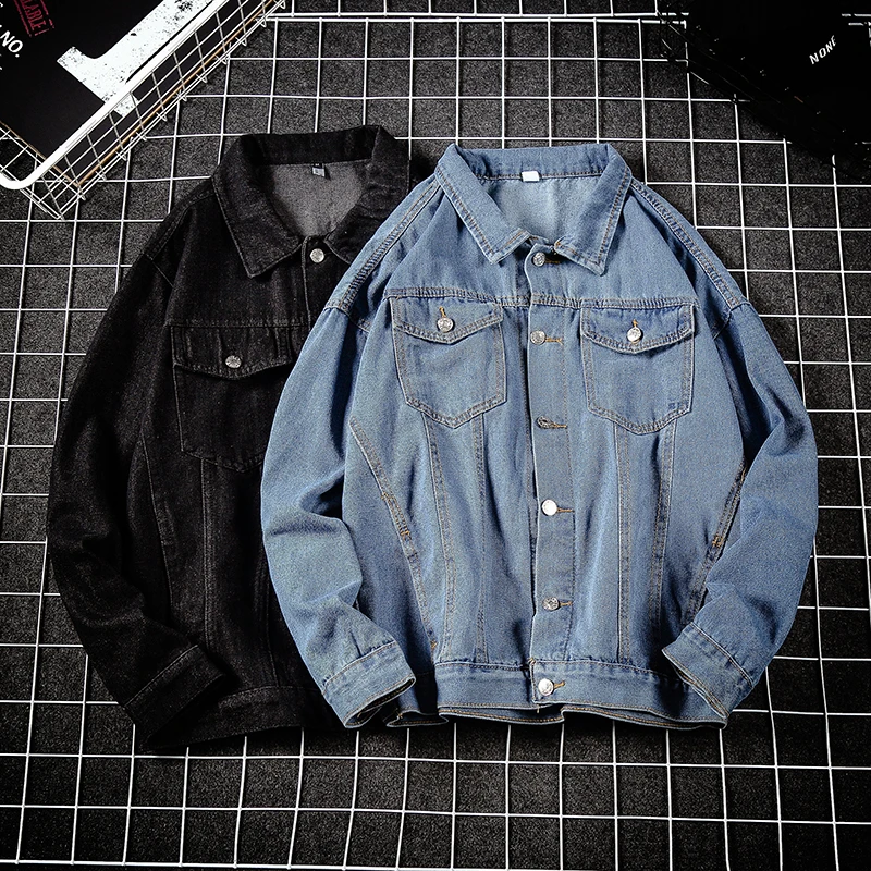 

Осенняя мужская куртка, модная Свободная джинсовая куртка размера