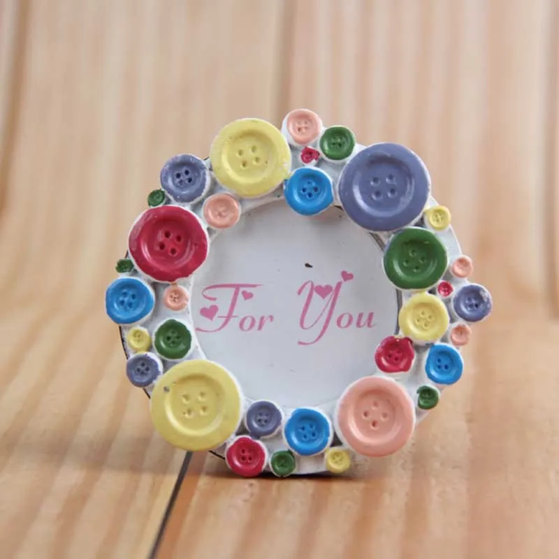 1 шт. Европейский Мини небольшая фоторамка Цвет круглую кнопку смолы сиденье